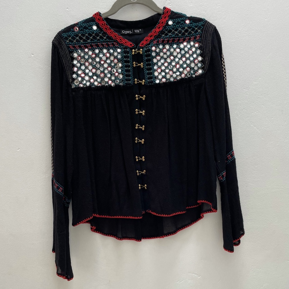 Black Blouse Unique BOHO